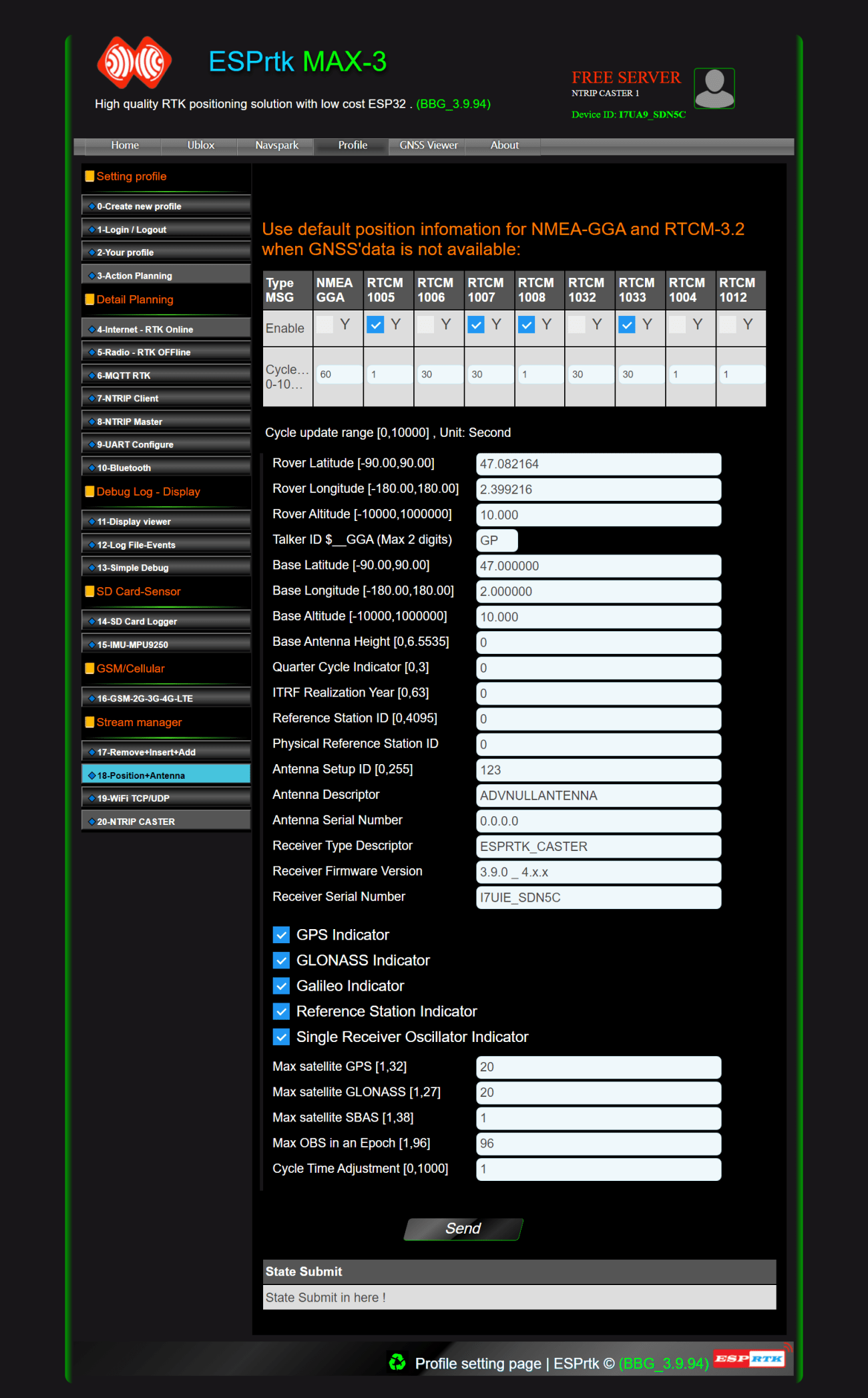 FULL Size -  ESPRTK NTRIP CASTER SEVER ESP32 F9P PX1122R UBLOX SKYTRAQ NAVSPARK TRIMBLE TOPCON HEMISPHERE