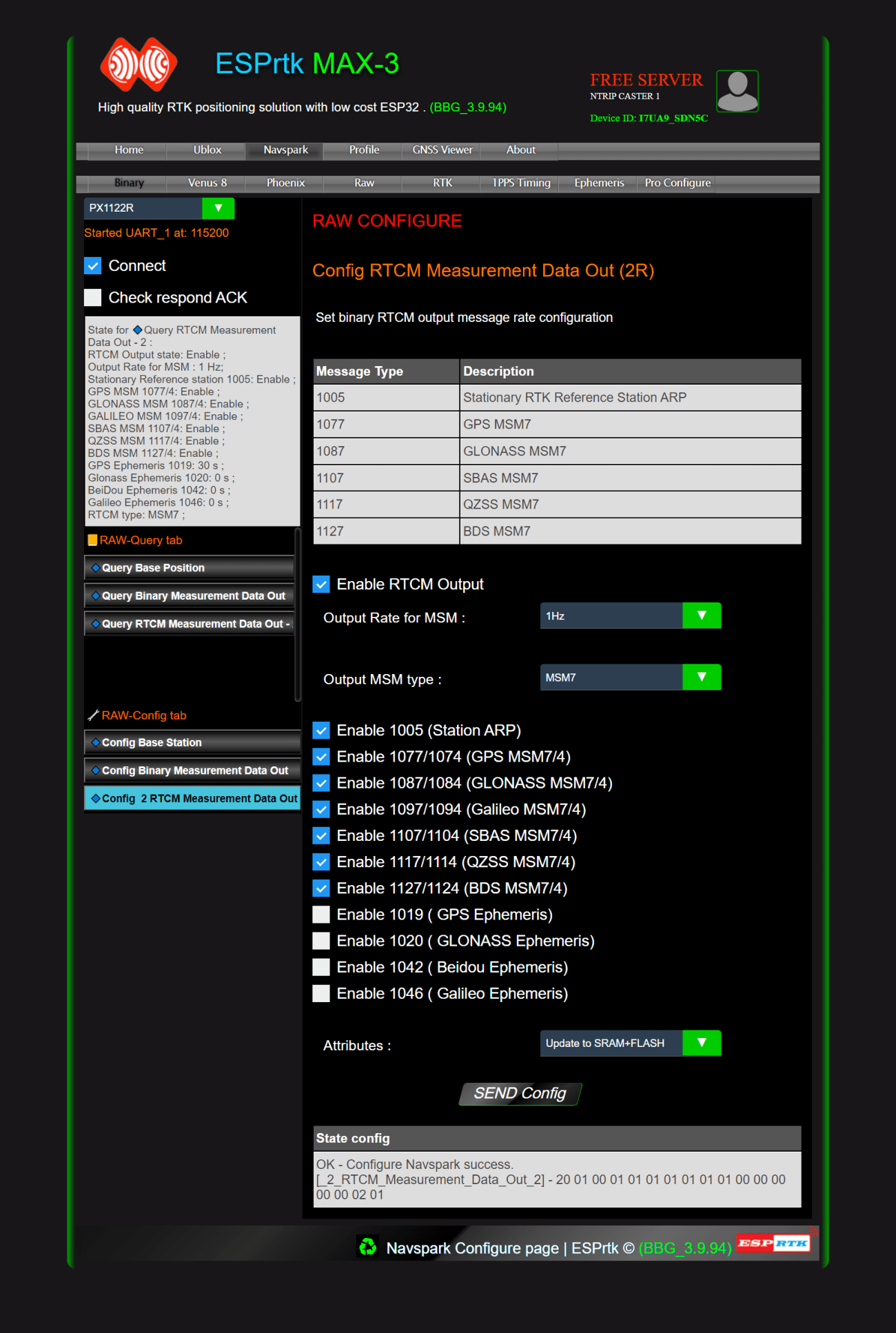 FULL Size -  ESPRTK NTRIP CASTER SEVER ESP32 F9P PX1122R UBLOX SKYTRAQ NAVSPARK TRIMBLE TOPCON HEMISPHERE