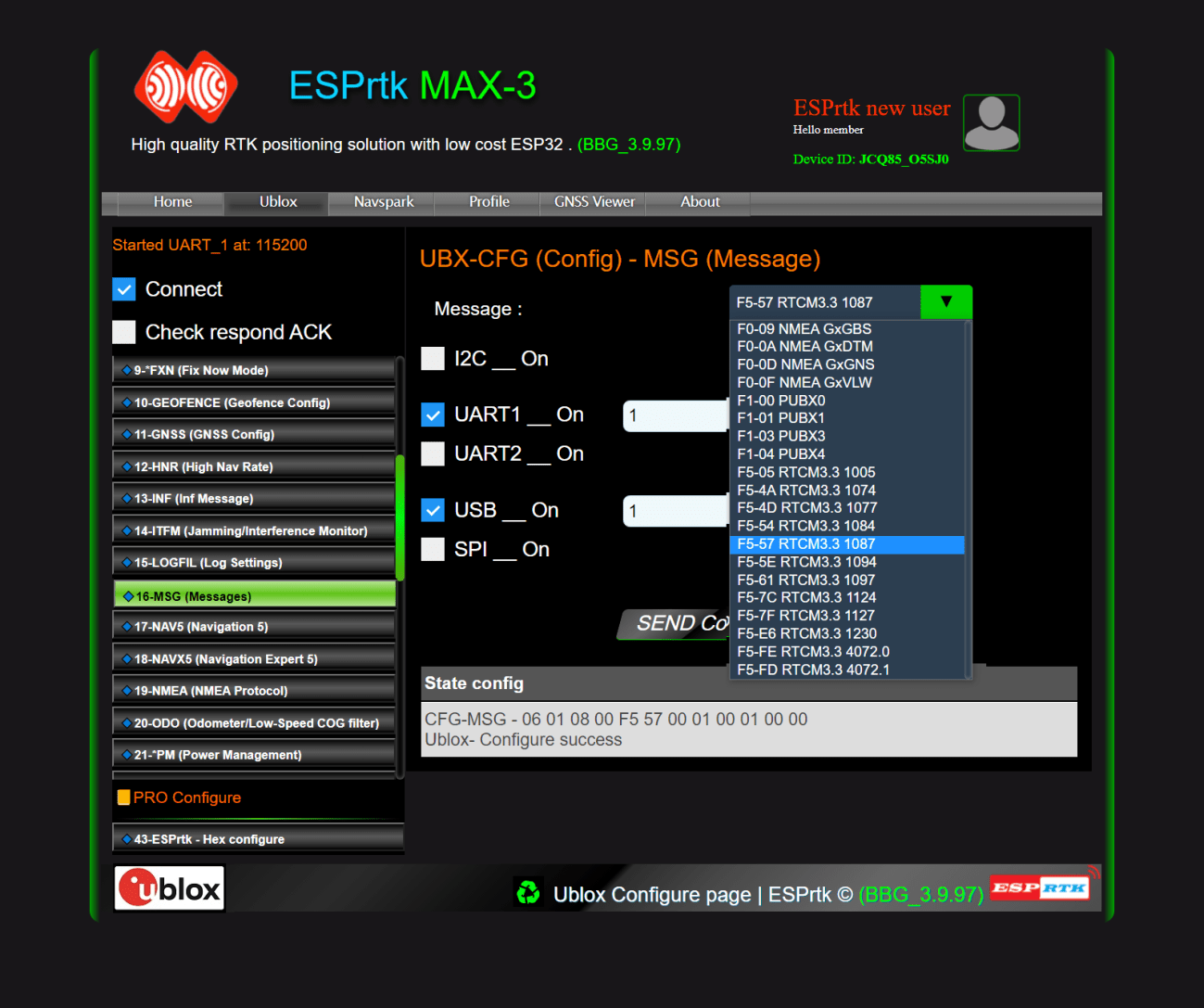FULL Size -  ESPRTK NTRIP CASTER SEVER ESP32 F9P PX1122R UBLOX SKYTRAQ NAVSPARK TRIMBLE TOPCON HEMISPHERE JOHN DEERE