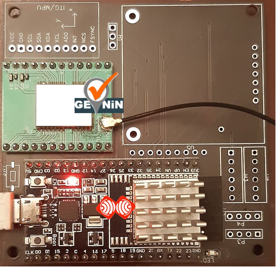 FULL Size -  GEONiN ESPrtk MQTT NTRIP Radio LoRa Bluetooth F9P M8P F9P Ublox Navspark Ethernet ENC28J60 WW5500 MPU9250 IMU SD Card SARA 2G 3G 4G Cellular